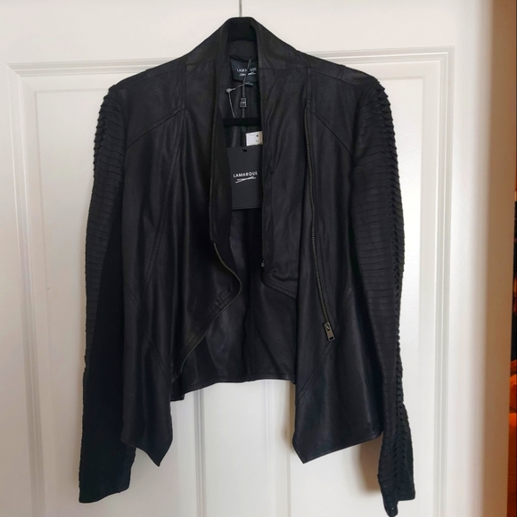 LAMARQUE New Brenda Leather Moto Jacket - Medium - Picture 2 of 10